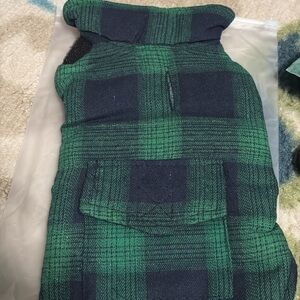 Green and Blue Plaid Dog Jacket